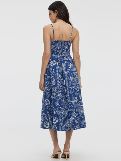 Sleeveless Fit and Flare Midi Dress