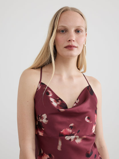 Sleeveless Maxi Dress with Cowl Neckline