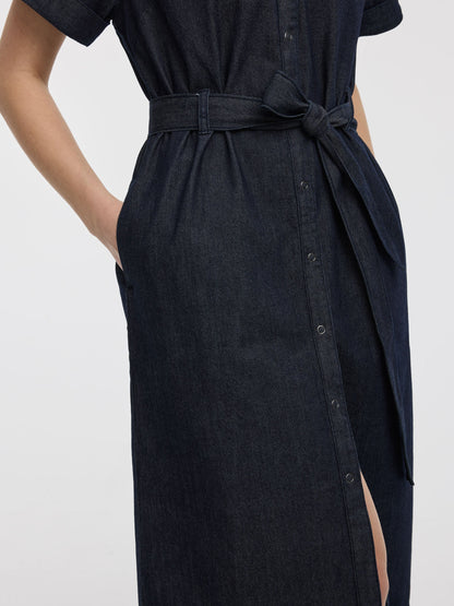Short-Sleeve Shirt Denim Dress
